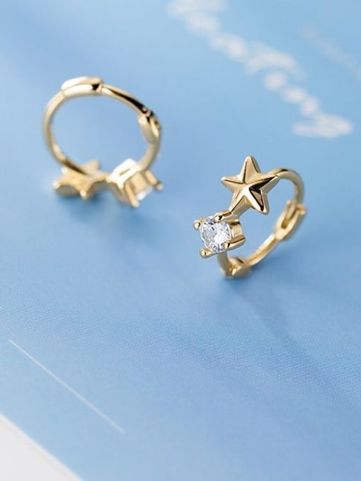 SHINING STAR GOLD HUGGIE EARRINGS