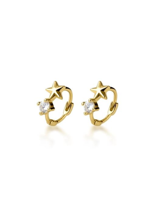 SHINING STAR GOLD HUGGIE EARRINGS