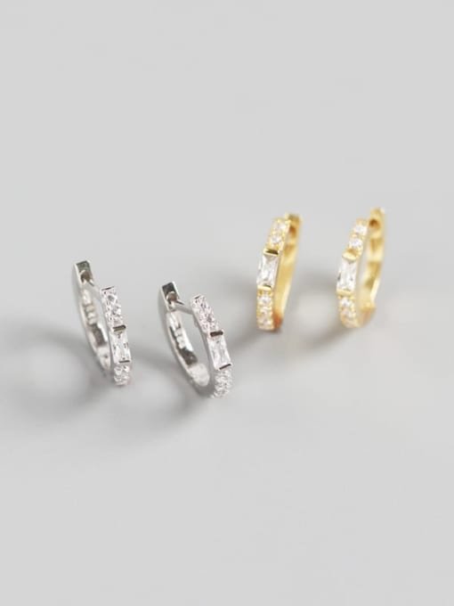 GOLD SLIM SPARKLE HUGGIE EARRINGS