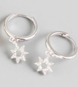 SPARKLE STAR HUGGIE EARRINGS