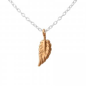 STERLING SILVER & ROSE GOLD LEAF NECKLACE