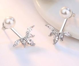 PEARL & SIMULATED DIAMOND EAR JACKETS