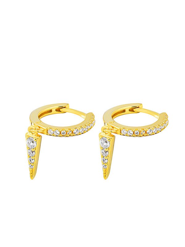 GOLD SPEAR HUGGIE EARRINGS