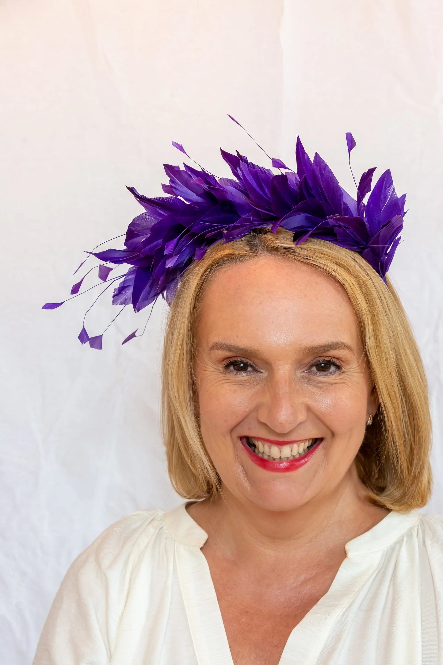 Purple Feather Fan Hairband