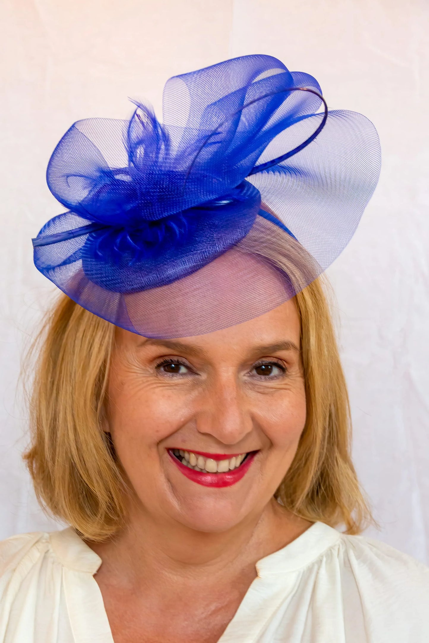 Cobalt Blue Headpiece with Crinoline Netting