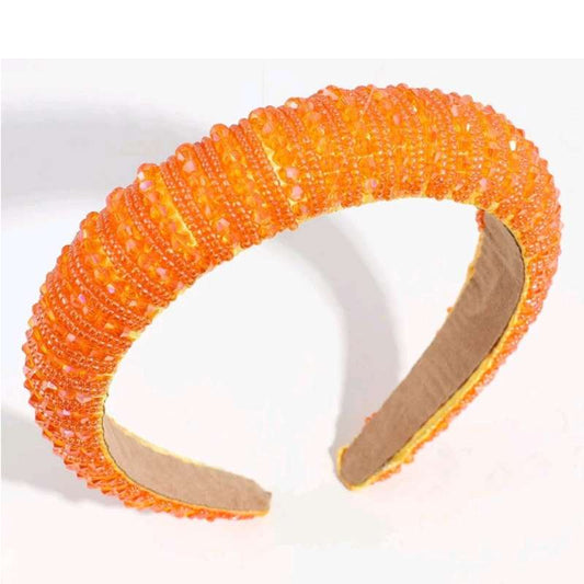 Citrus Orange Beaded Headband