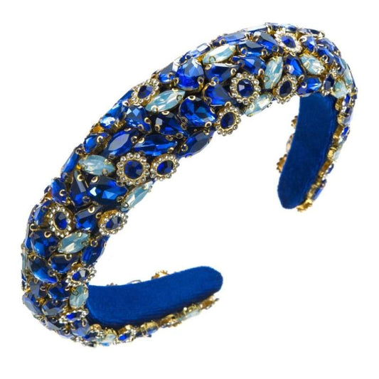 Cobalt Blue & Gold Jewelled Headband