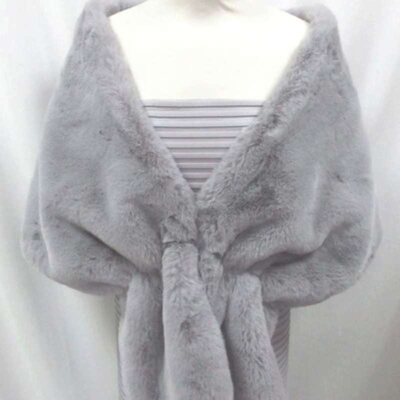 Grey Faux Fur Wrap