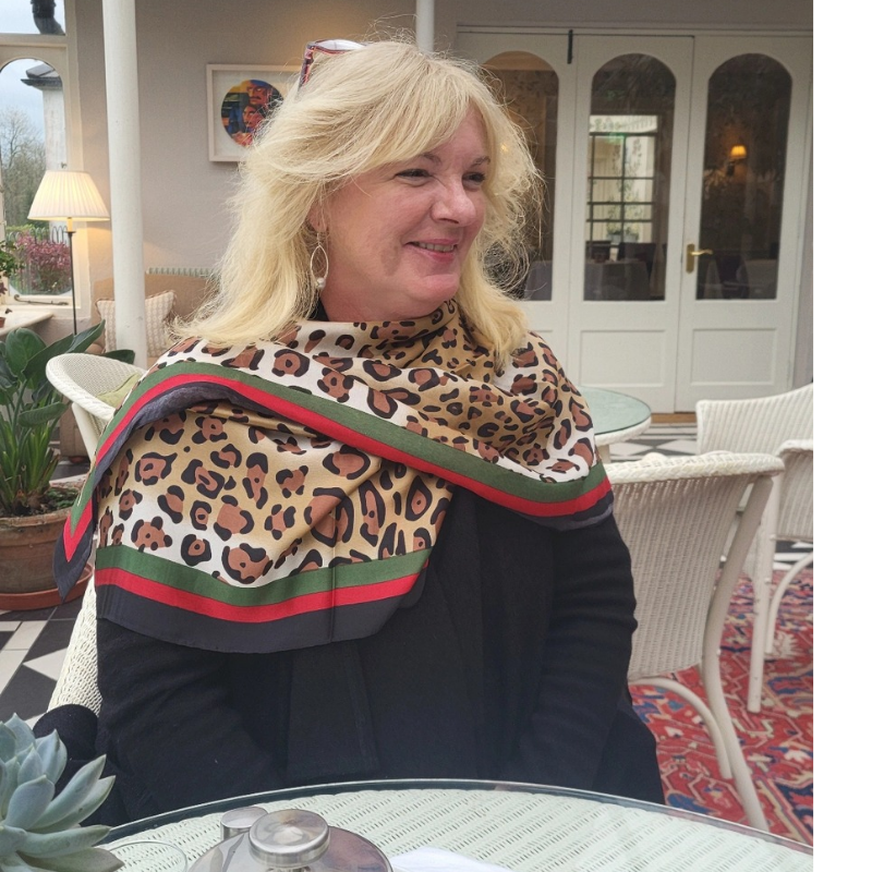 Luxury Leopard Print Silk Scarf