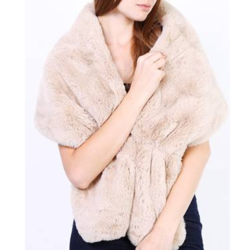 Beige Faux Fur Wrap