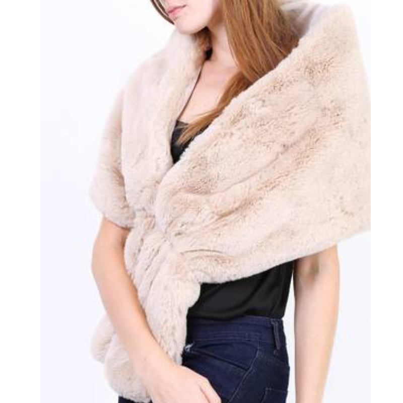 Beige Faux Fur Wrap