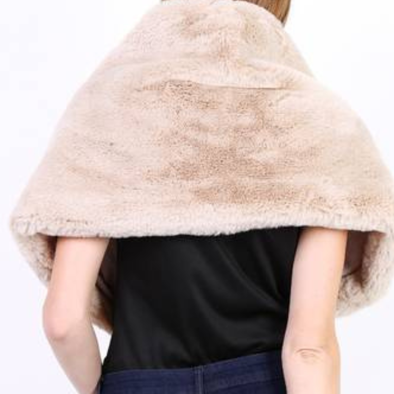 Beige Faux Fur Wrap