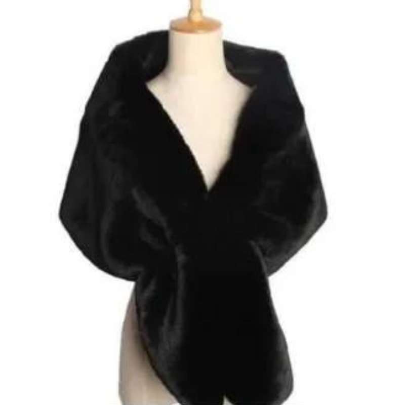 Black Faux Fur Wrap