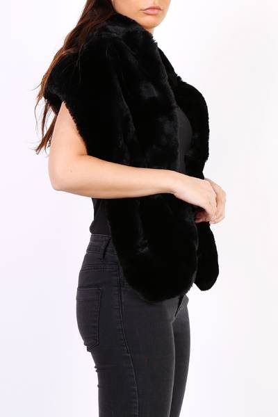 Black Faux Fur Wrap