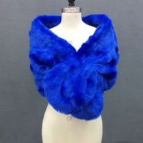 Cobalt Blue Faux Fur Wrap