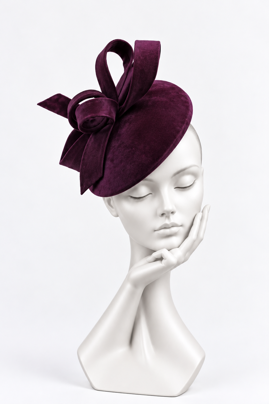 Aubergine Velvet Headpiece