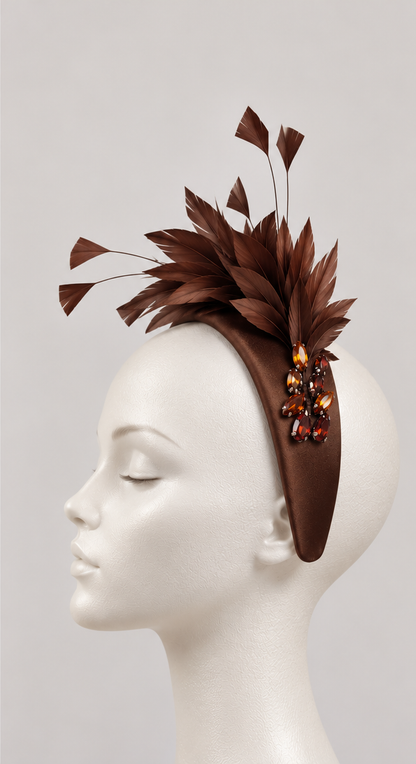 Brown Feather Headband