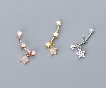 ROSE GOLD STAR EAR CLIMBERS