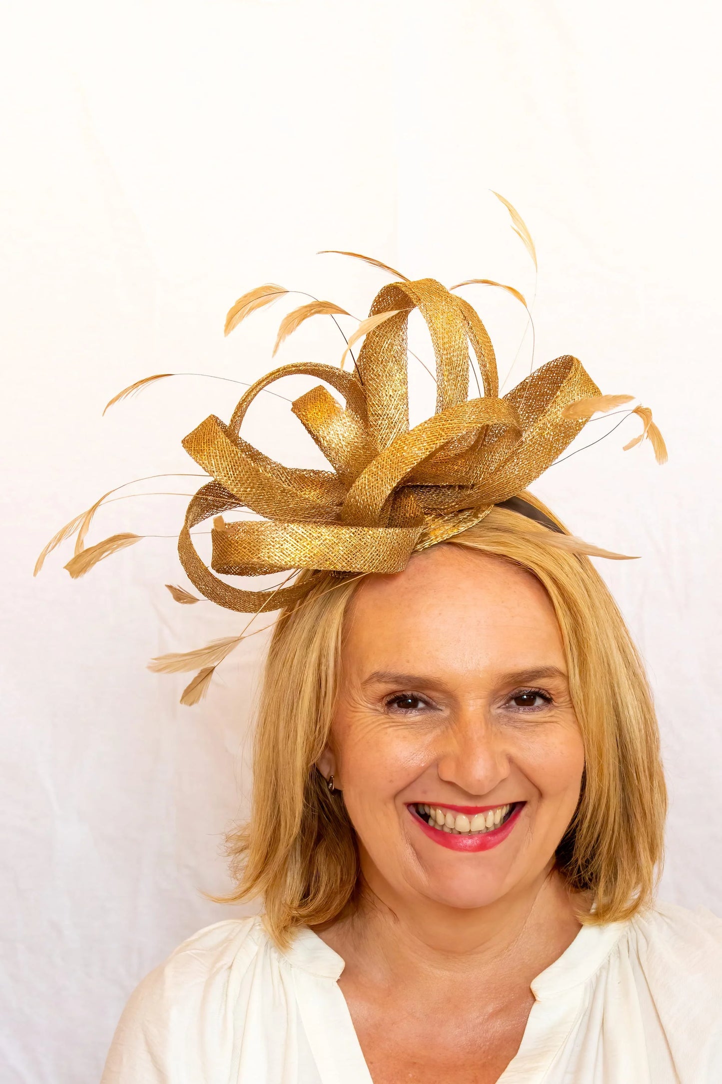 Gold Loops & Feather Headpiece