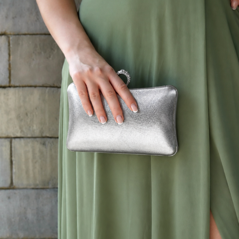 Silver Ring Clutch Bag