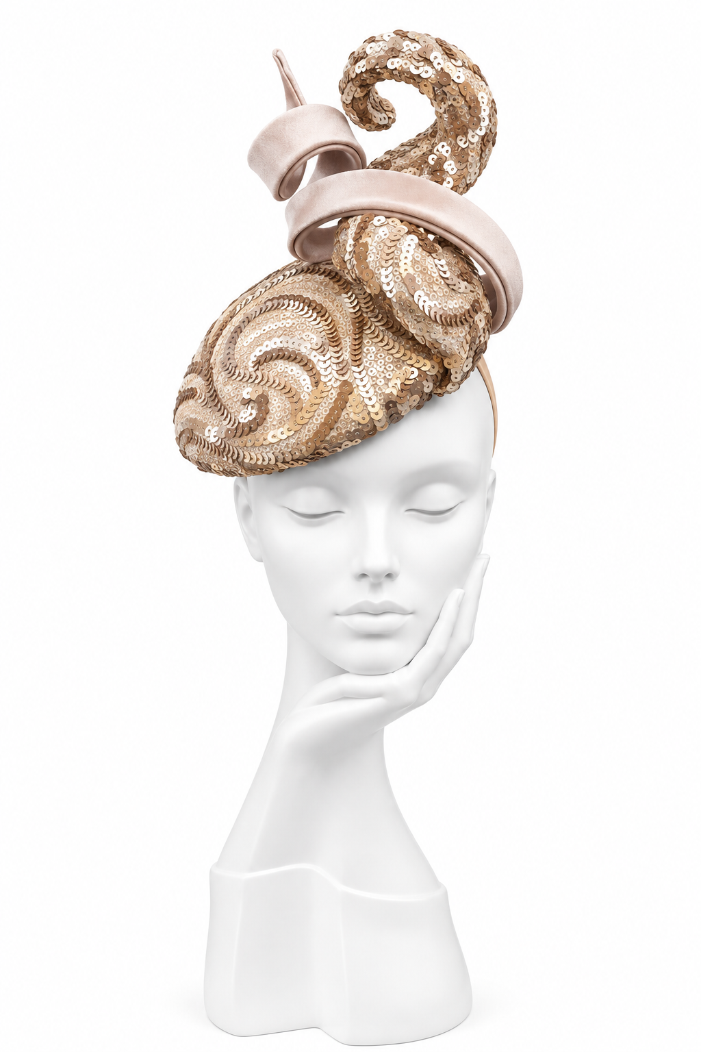 Bronze & Gold Sequin Headpiece