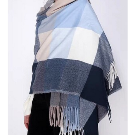 Navy Blue Wool Scarf