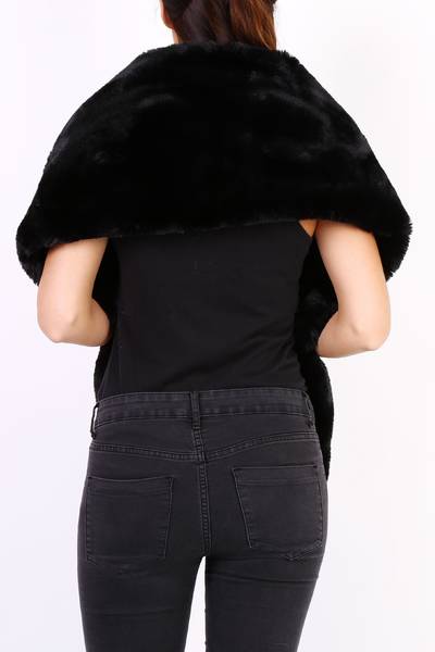Black Faux Fur Wrap